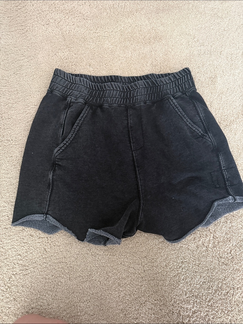 Free People Movement All Star Shorts Pumice / Washed Black Slouchy Comfy Medium